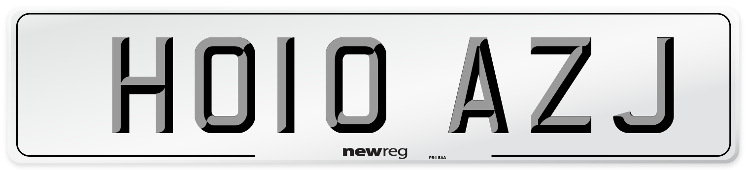 HO10 AZJ Number Plate from New Reg